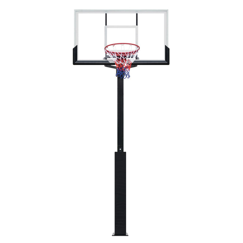 Basketball hoop with fixed steel base