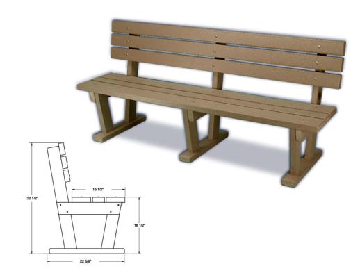 Plastic Players Bench with backrest