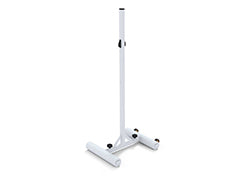 Central training post with fixed height single upright in white powder coated